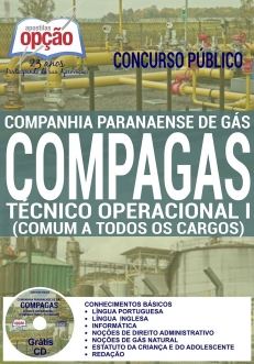 Concurso COMPAGAS 2016-TÉCNICO OPERACIONAL I (COMUM A TODOS OS CARGOS)